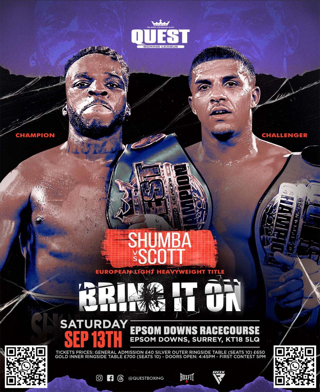 Team Shumba boxing fight poster with sponsored fighters